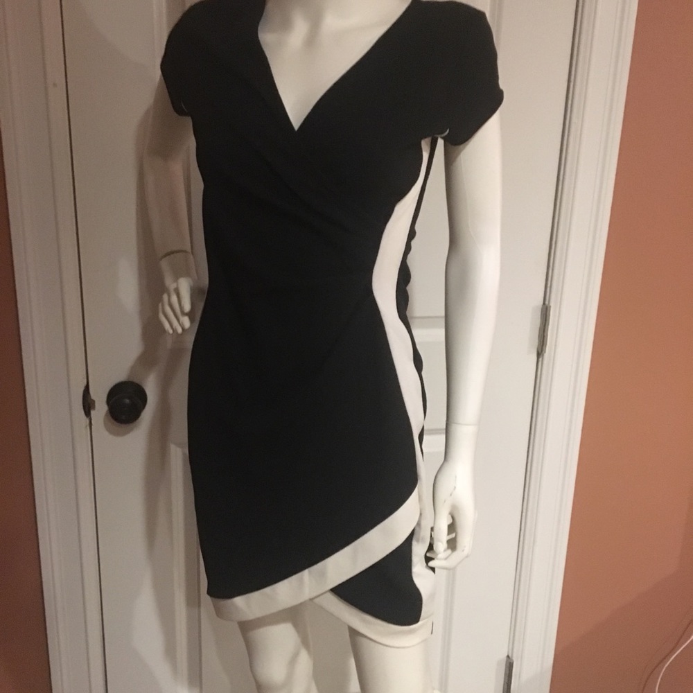 Black dress with white accent